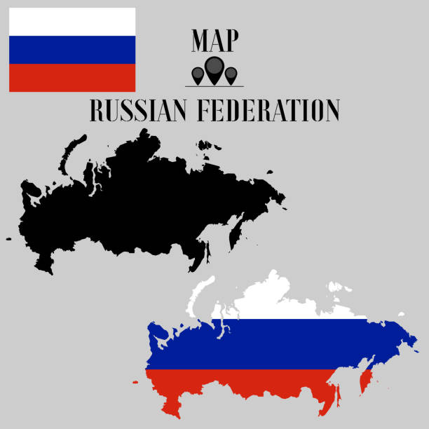 istock Russia or Russian Federation outline world map, contour silhouette with national flag inside vector illustration creative design, isolated on background, objects, element, symbol from countries set. 1181919202