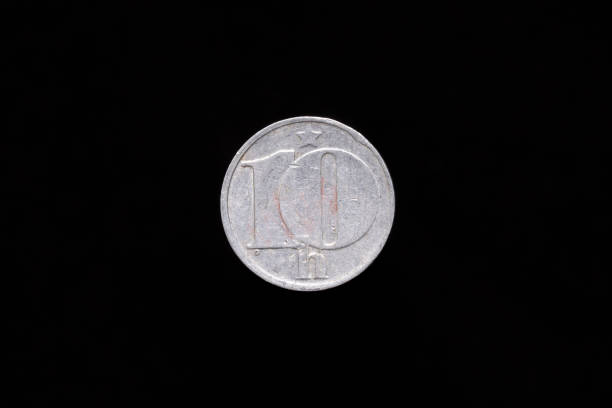 istock Old Czechoslovak 10 halier coin from 1976, reverse 1181920885