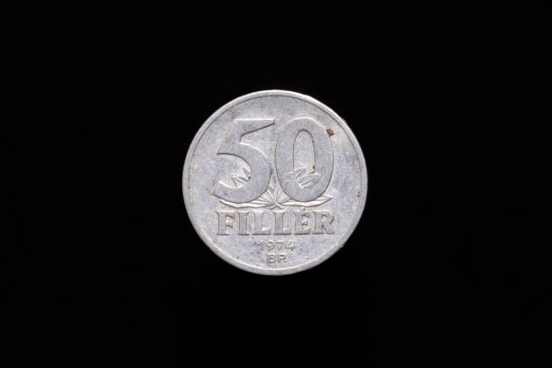 istock Old Hungarian 50 Filler coin from 1974, reverse 1181921022