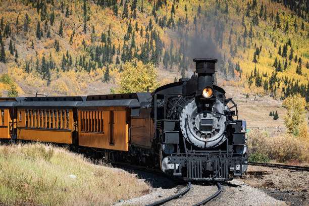 istock Vintage Steam Strain With Autumn Scenery Background. 1181921877