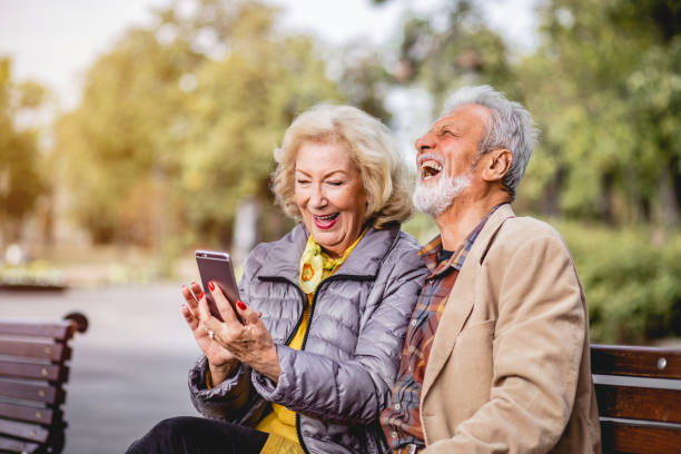 istock Senior couple on a video call 1181921913