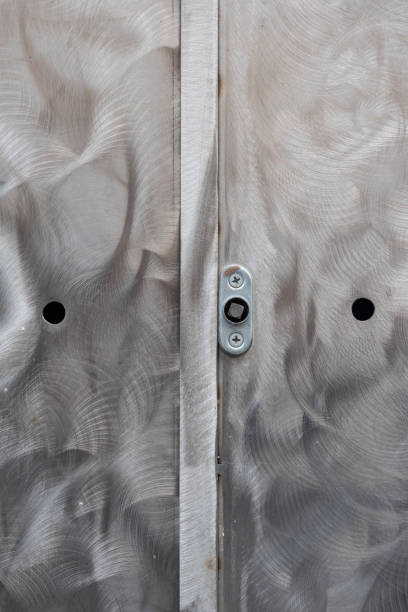 istock Weld iron door of a gas meter locker 1181921979