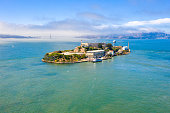 Beautiful aerial view of the Alcatraz island