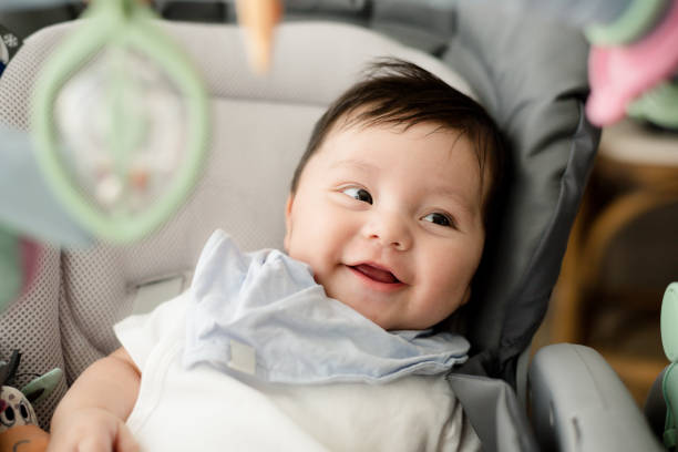 Cute hispanic baby boy stock photo