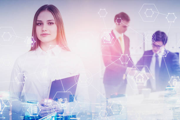 istock Business people in city, business interface 1181926801