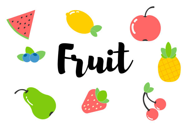 ilustrações de stock, clip art, desenhos animados e ícones de beautiful fruits vegetables - 5470