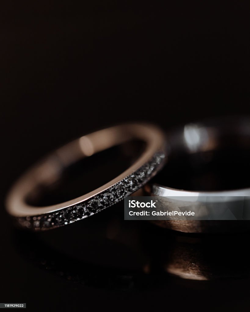 Wedding rings Close-up Stock Photo