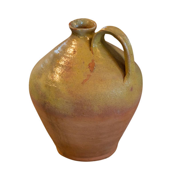 istock clay jug isolated on a white background. vintage jug front view. 1181929348