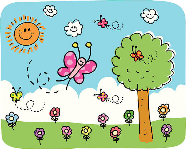 Nature Doodle vector art illustration