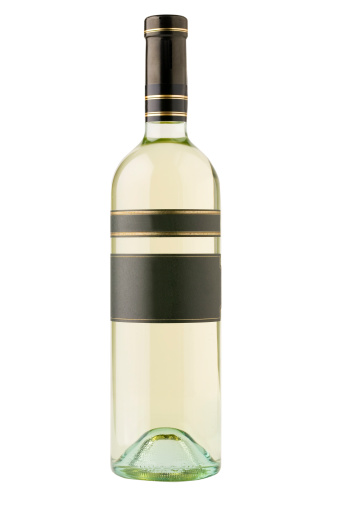 Botella de vino blanco photo
