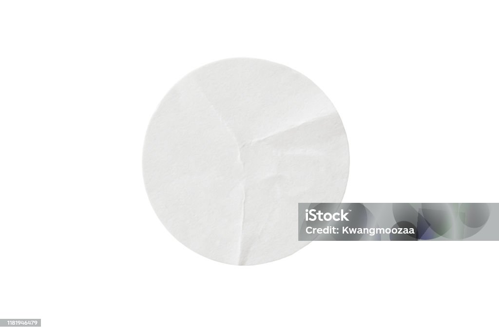 Blank white round paper sticker label isolated on white background with clipping path Sticker Stock Photo