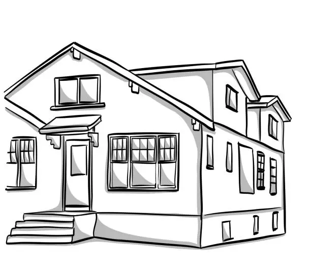 Vector illustration of Heritage House 1940s