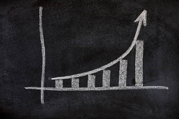 istock Chalk drawing of a positive growth sales graph with arrow 118196579