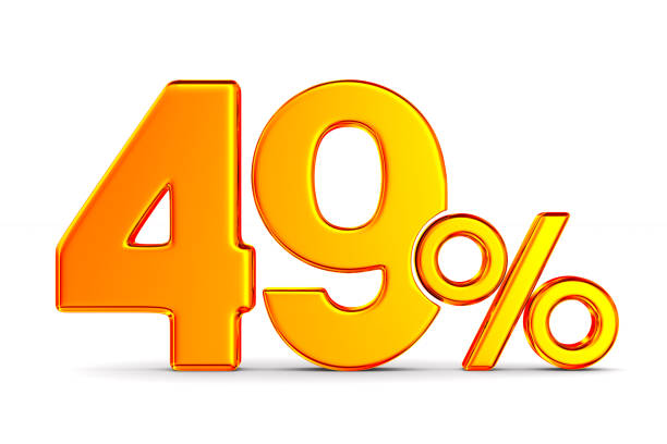 istock fourty nine percent on white background. Isolated 3D illustration 1181974720
