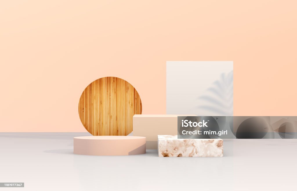 Natürliche Schönheit Podium Hintergrund mit geometrischer Form für kosmetische Produkt-Display. - Lizenzfrei Bildhintergrund Stock-Foto