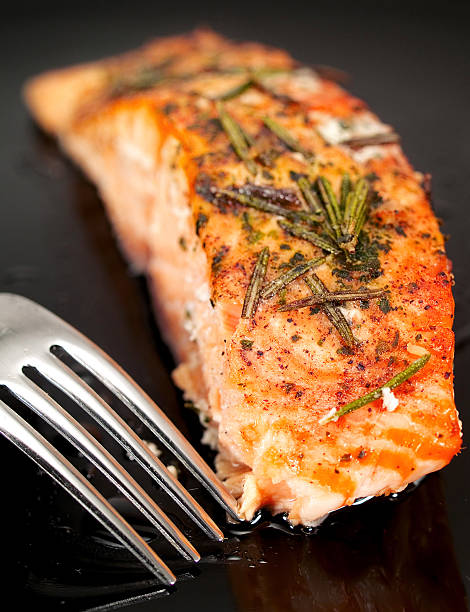 istock Baked salmon with rosemary 118197767