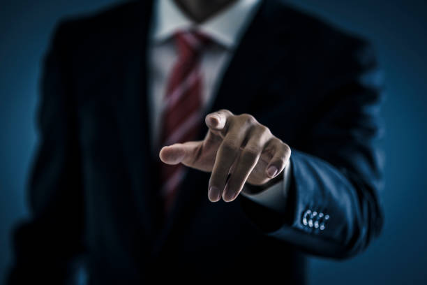 istock Business image of a man pointing a finger 1181981850