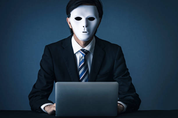 istock Businessman with a white mask 1181982171