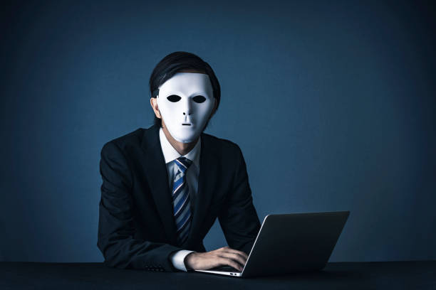 istock Businessman with a white mask 1181982686