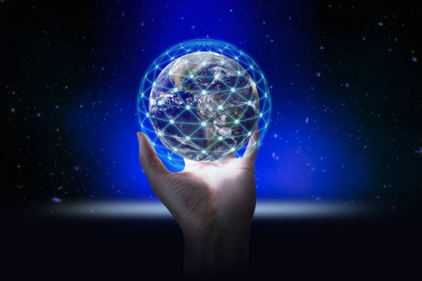 istock World global communication glowing in one left hand on space background 5G high speed internet concept 3D illustration, Elements of this image furnished by NASA 1181983856