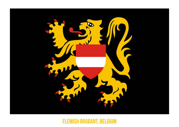 佛蘭芒布拉班旗向量插圖的白色背景。比利時省旗。 - 比利時皇室 幅插畫檔、美工圖案、卡通及圖標