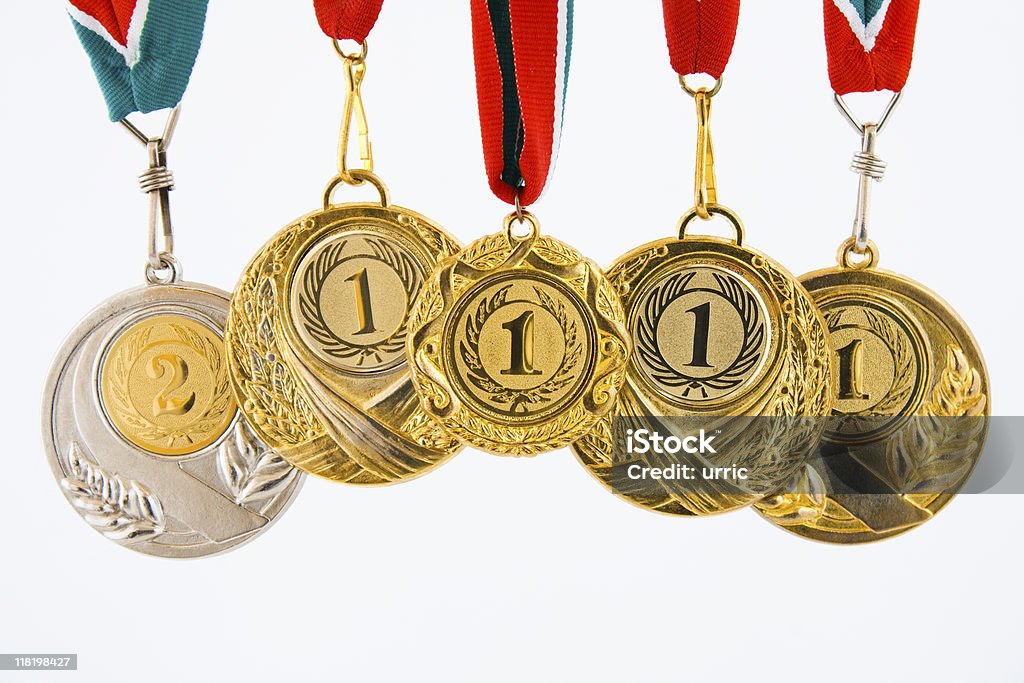 Cinco medalhas - Royalty-free Desporto Foto de stock