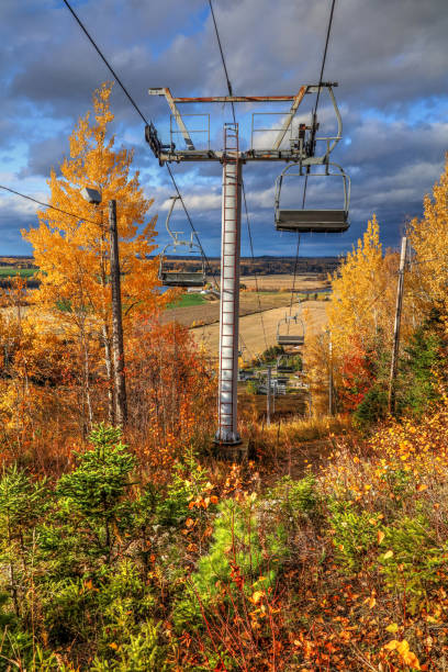 istock Ski Lift with Countryside Scenery at Fall 1181985374