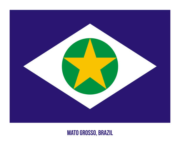 Mato Grosso Flag Vector Illustration on White Background. States Flag of Brazil. Mato Grosso Flag Vector Illustration on White Background. States Flag of Brazil. grosso stock illustrations