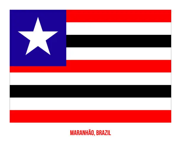 Vector illustration of Maranhao Flag Vector Illustration on White Background. States Flag of Brazil.