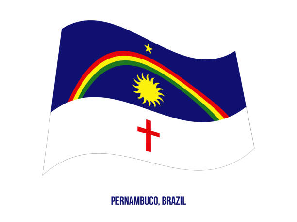 istock Pernambuco Flag Waving Vector Illustration on White Background. States Flag of Brazil. 1181989101