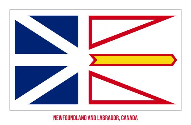 Vector illustration of Newfoundland and Labrador Flag Vector on White Background. Provinces Flag of Canada