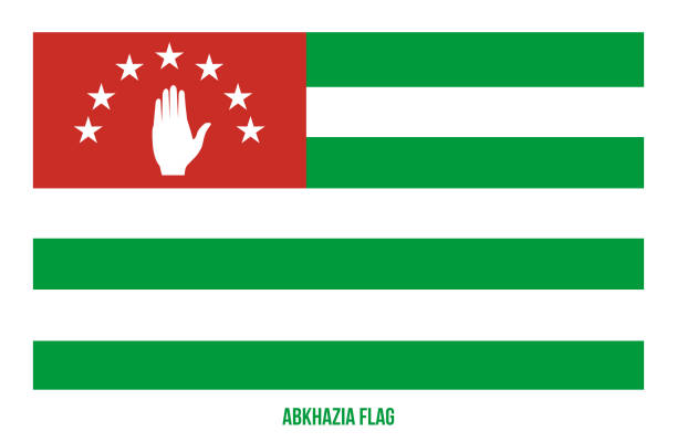 ilustraciones, imágenes clip art, dibujos animados e iconos de stock de abjasia bandera vector ilustración sobre fondo blanco. bandera nacional de abjasia. - abkhazian flag