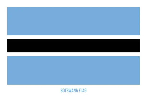 Vector illustration of Botswana Flag Vector Illustration on White Background. Botswana National Flag.