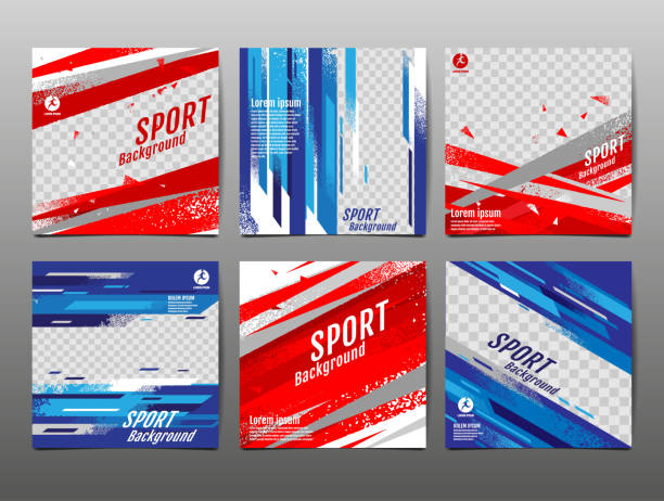 спортивное знамя socail media, абстрактный фон, вектор иллюстрация, динамический, гранж текстура. - grunge dirty banner red stock illustrations