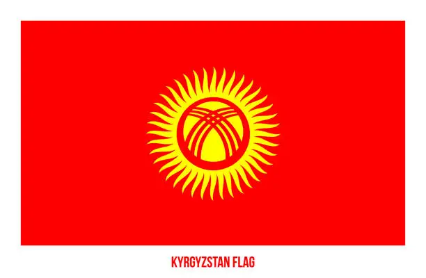 Vector illustration of Kyrgyzstan Flag Vector Illustration on White Background. Kyrgyzstan National Flag.