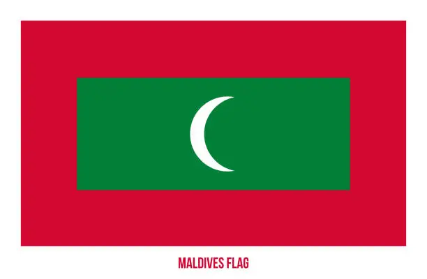Vector illustration of Maldives Flag Vector Illustration on White Background. Maldives National Flag.
