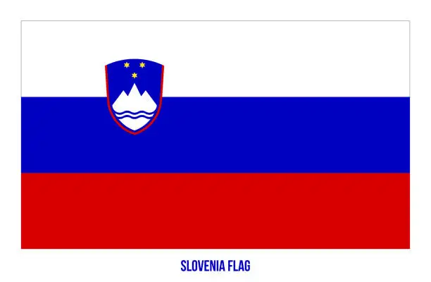 Vector illustration of Slovenia Flag Vector Illustration on White Background. Slovenia National Flag.