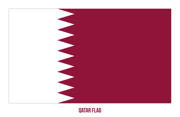 катар флаг вектор иллюстрация на белом фоне. национальный флаг катара. - qatari flag stock illustrations