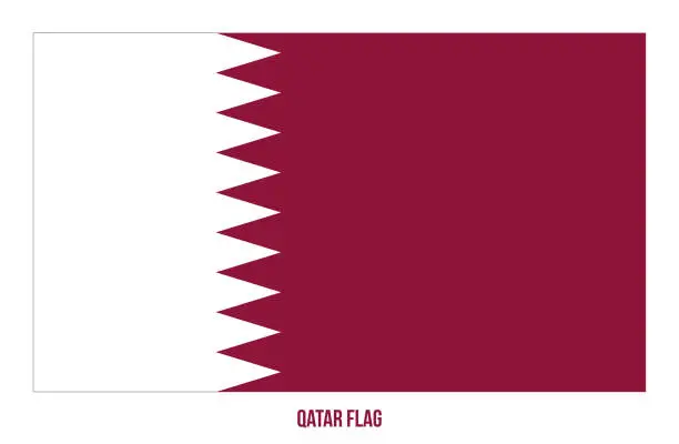 Vector illustration of Qatar Flag Vector Illustration on White Background. Qatar National Flag.