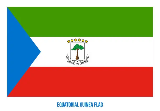 Vector illustration of Equatorial Guinea Flag Vector Illustration on White Background. National Flag