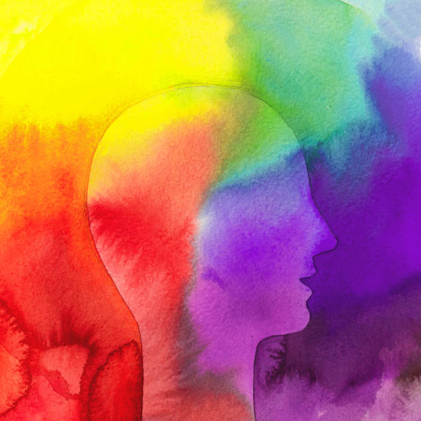 istock Watercolor rainbow painting. Positive emotions. 1181999293