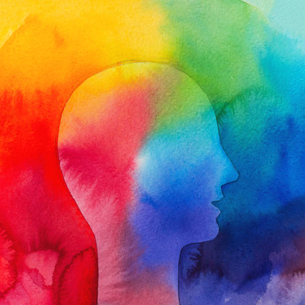 istock Watercolor rainbow painting. Positive emotions. 1181999298