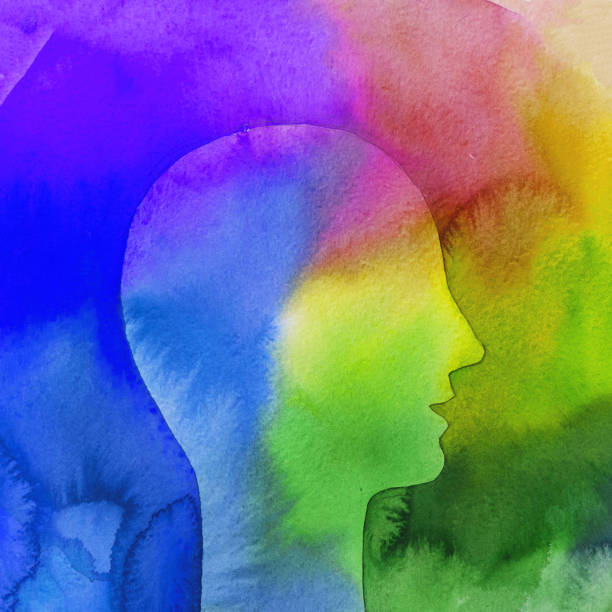 istock Watercolor rainbow painting. Positive emotions. 1181999322