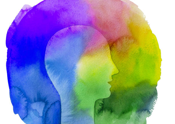 istock Watercolor rainbow painting. Positive emotions. 1181999457