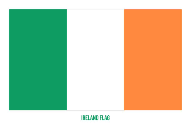 白色背景上的愛爾蘭標誌向量插圖。愛爾蘭國旗。 - ireland south africa 幅插畫檔、美工圖案、卡通及圖標
