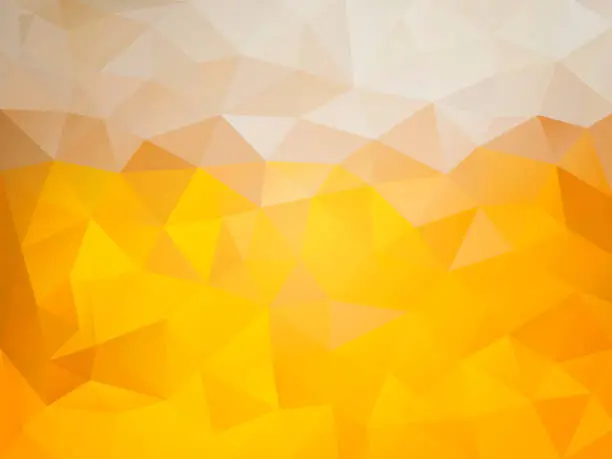 Vector illustration of Beer abstract background - yellow mosaic polygonal brewing background