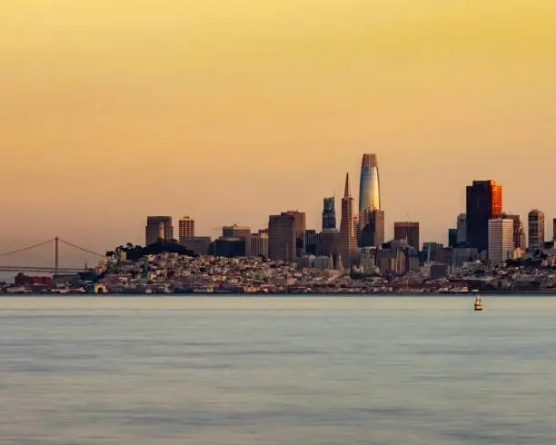 Photo of San Francisco Bay from Sausalito at Sunset