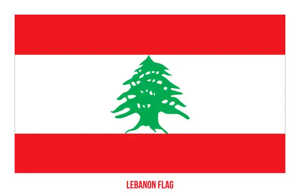 Vector illustration of Lebanon Flag Vector Illustration on White Background. Lebanon National Flag.