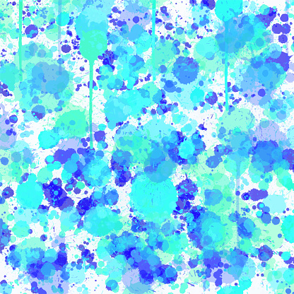 istock Navy Blue and Turquoise Blue Watercolor Circle Splashes with White Background. Border of hues of navy blue paint splashing droplets. Watercolor strokes design element. Navy blue colored hand painted abstract texture. Design Element for Greeting Cards and 1182008234