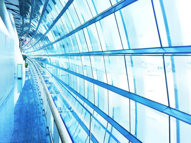 istock Modern glass curtain wall steel structure 1182008369